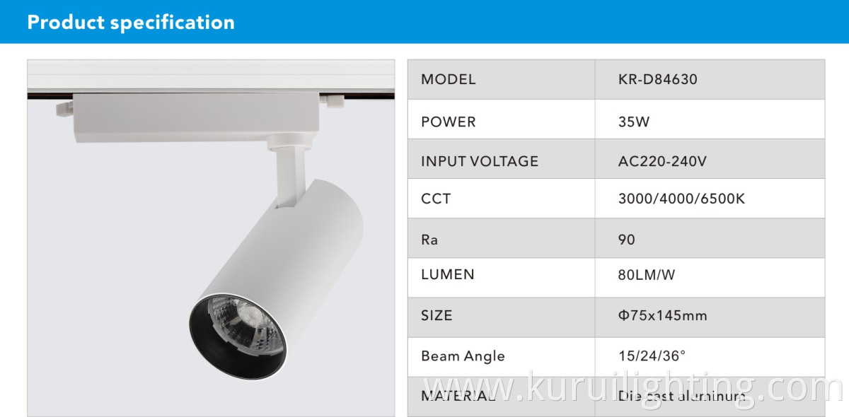 35W Supermarket Led Track Spotlight